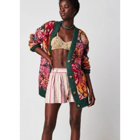 Free People $248 Alexis Floral Cardigan Size XL Oversized Sweater - Picture 1 of 5